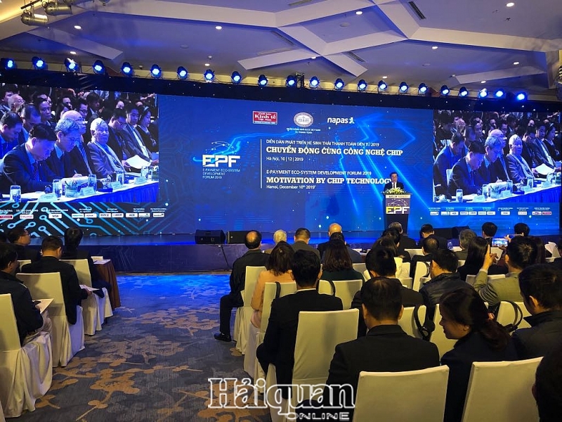Diễn đàn Phát triển hệ sinh thái thanh toán điện tử 2019 với chủ đề "Chuyển động cùng công nghệ chip" (EPF 2019). Ảnh: H.Dịu